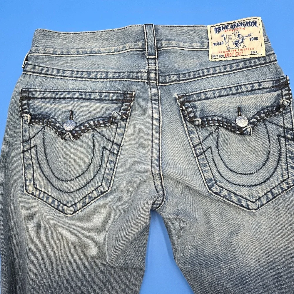 Vintage True Religion Joey Jeans Men's 32x32 Thick‎ Stitch Made in USA Bootcut